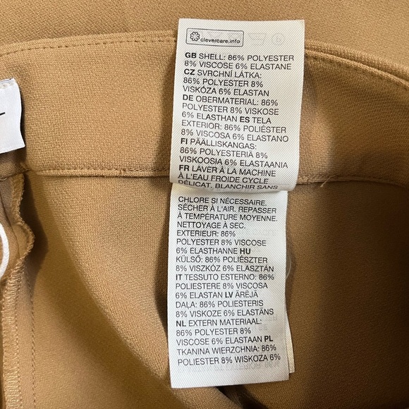 & Other Stories High Rise Wide Leg Tan Trousers Pants - Size 8 - Picture 6 of 8